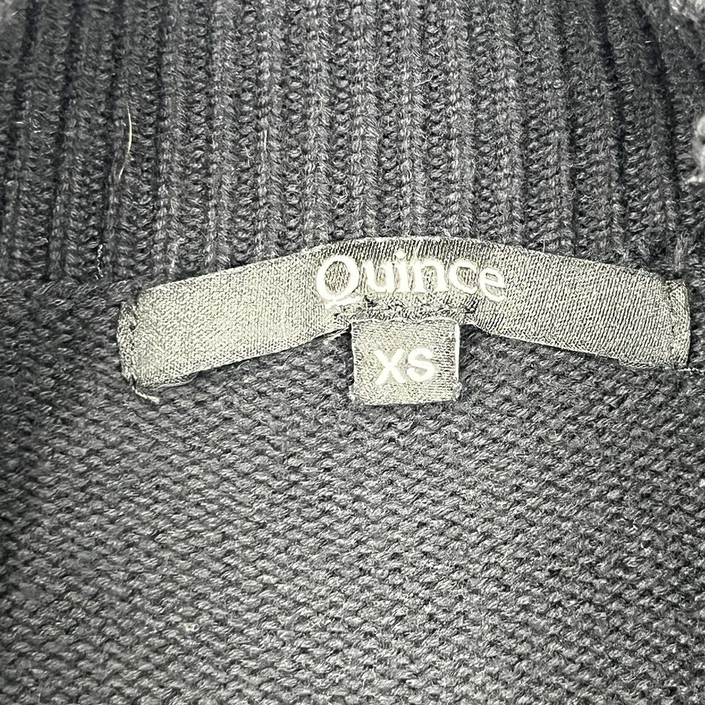 Quince Sweater Womens Size XS Black Fisherman Knit Organic Cotton - Picture 2 of 6